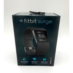 Fitbit Surge Fitness Super Watch Activity Tracker - Black GPS Small New Sealed